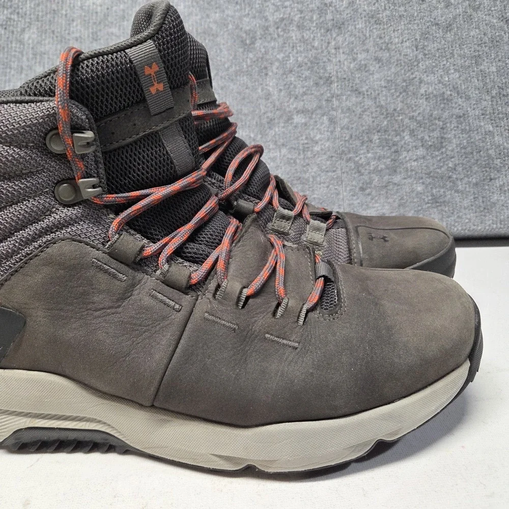 Under Armour Stormproof Waterproof Hiking Boots Men's 9.5 Gray Leather Trail
